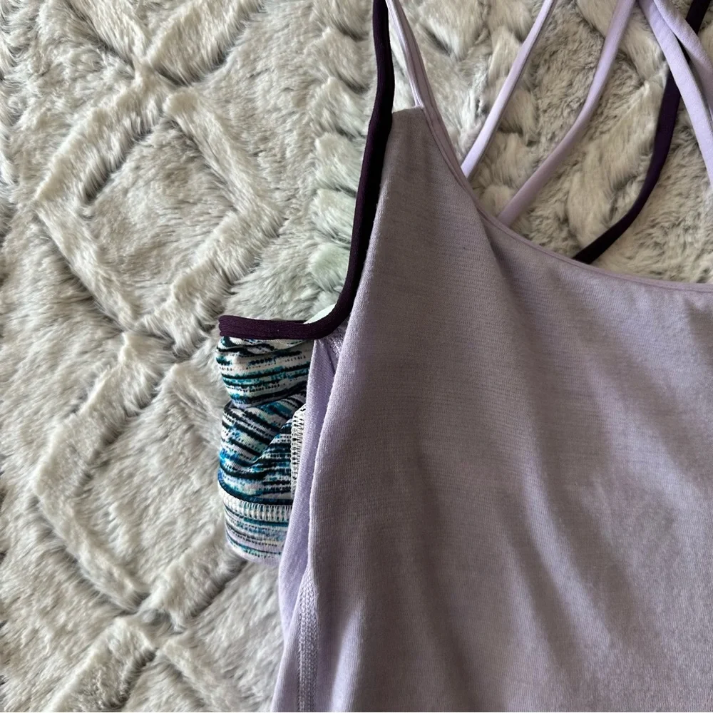Lululemon Lighten Up Tank Heathered Lilac Blurry Belle Multi Deep Zinfandel sz 8 - Picture 6 of 15